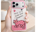 iPhone 17 Pro "Cute Pink Leopard" Premium TPU Case - White & Pink