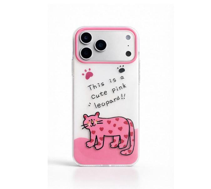 iPhone 17 Pro "Cute Pink Leopard" Premium TPU Case - White & Pink