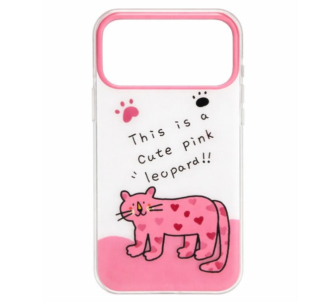 iPhone 17 Pro "Cute Pink Leopard" Premium TPU Case - White & Pink