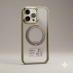 Transparent Magnetic Ring Case with Kickstand – Shockproof Cover for iPhone 16 Pro Max