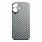 iPhone 16 Hard Case with Premium Carbon Fiber Texture & MagSafe - Matte Black