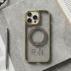 Transparent Magnetic Ring Case with Kickstand – Shockproof Cover for iPhone 16 Pro Max