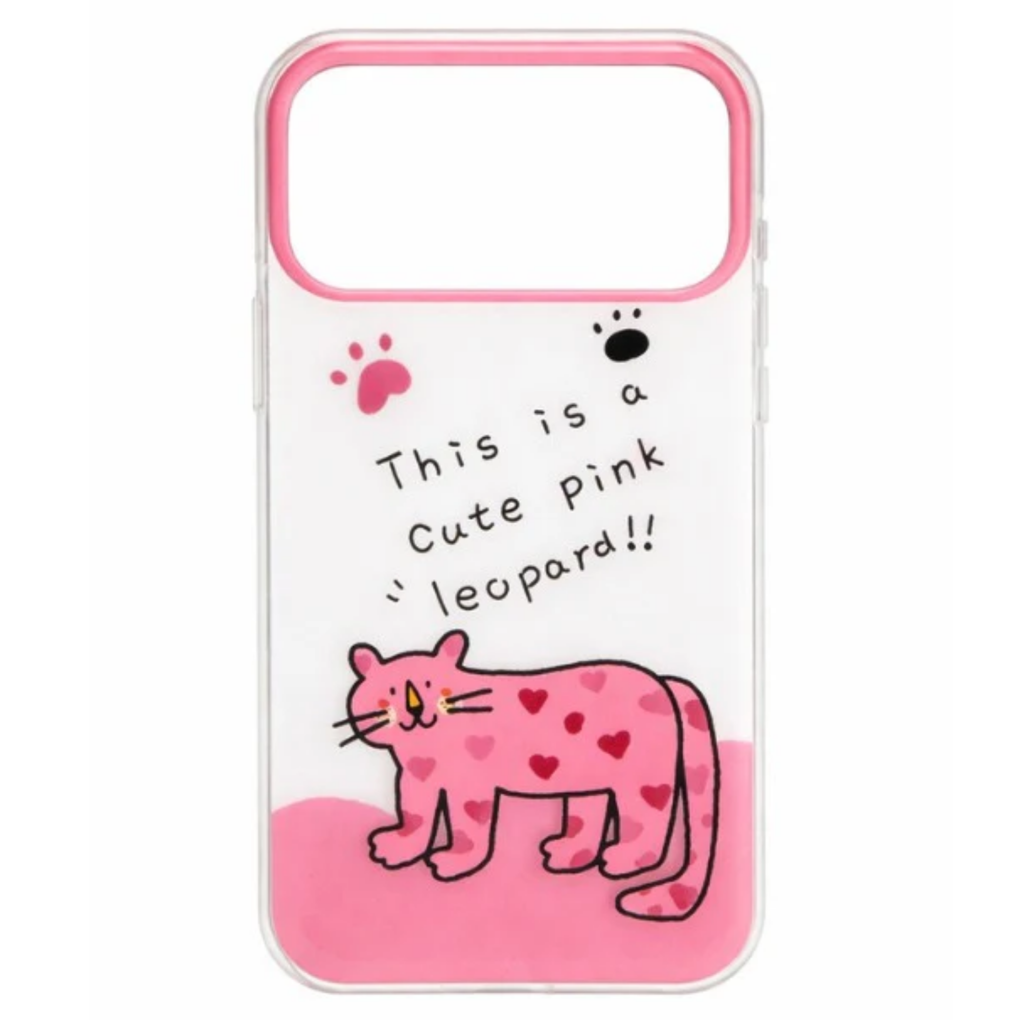 iPhone 17 Pro "Cute Pink Leopard" Premium TPU Case - White & Pink
