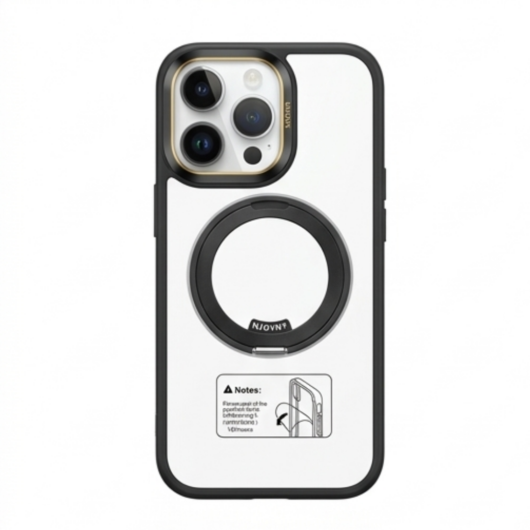 Transparent Magnetic Ring Case – Shockproof Cover for iPhone 16 Pro Max