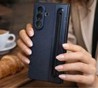 Samsung Galaxy Z Fold 7 Premium Leather Case with Included Stylus & Screen Guard - Deep Blue