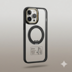 Transparent Magnetic Ring Case – Shockproof Cover for iPhone 16 Pro Max
