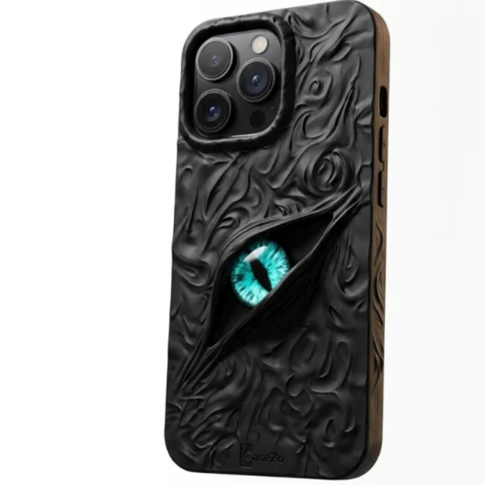 iPhone 14 Pro 3D Eye Sculpted Silicone Case - Textured Black