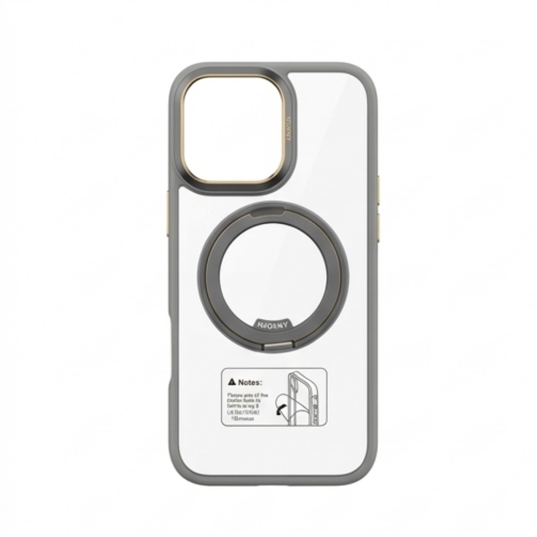 Transparent Magnetic Ring Case – Shockproof Cover for iPhone 16 Pro Max