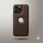 Premium Leather Magnetic Case – Luxury Brown Finish for iPhone 16 Pro Max