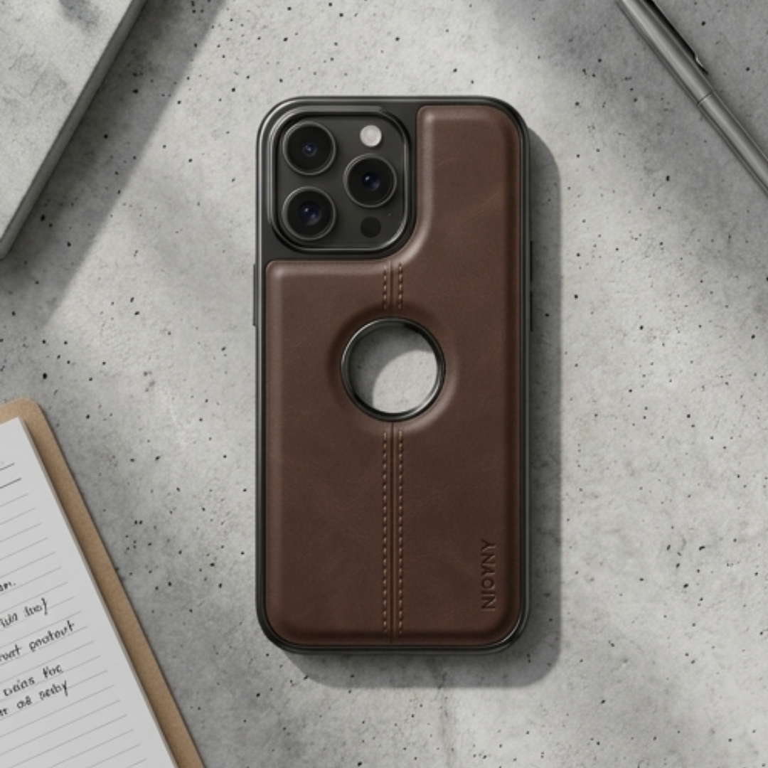 Premium Leather Magnetic Case – Luxury Brown Finish for iPhone 16 Pro Max