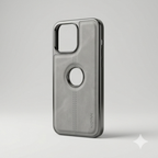 Premium Leather Magnetic Case – Luxury Grey Finish for iPhone 16 Pro Max