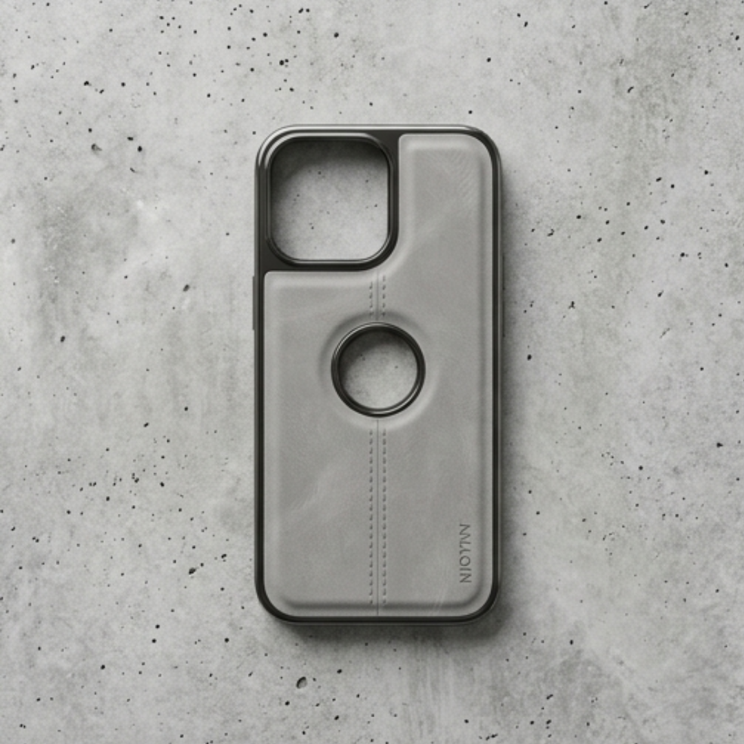 Premium Leather Magnetic Case – Luxury Grey Finish for iPhone 16 Pro Max