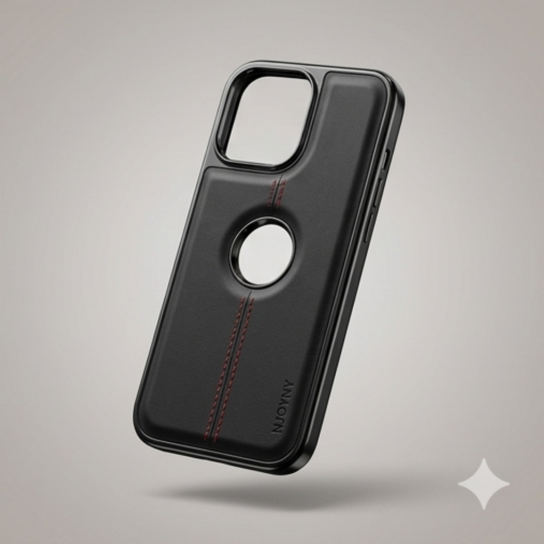 Premium Leather Magnetic Case – Luxury Black Finish for iPhone 16 Pro Max