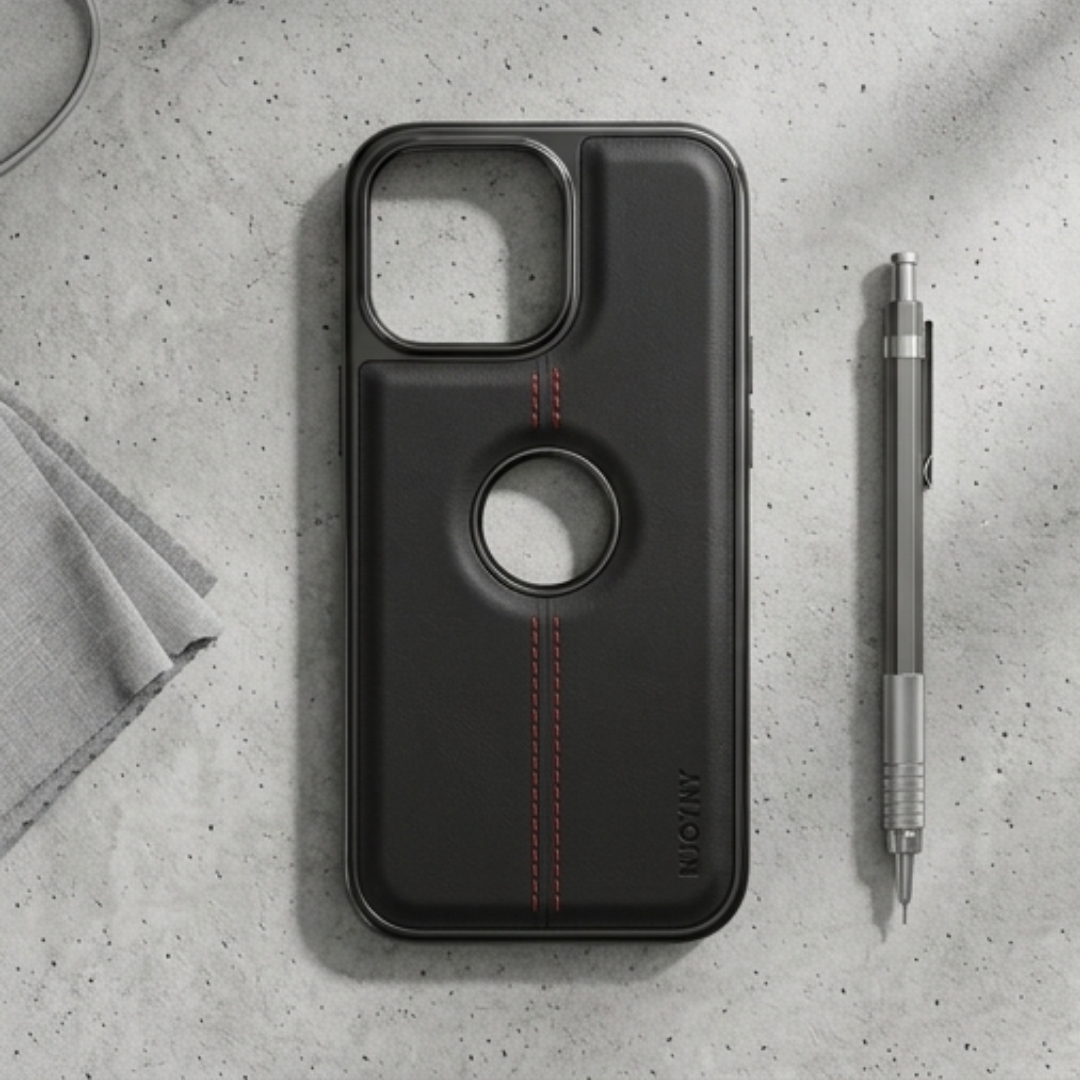 Premium Leather Magnetic Case – Luxury Black Finish for iPhone 16 Pro Max