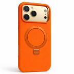 iPhone 17 Pro Max Soft Silicone MagSafe Case with Hidden Kickstand - Vibrant Orange