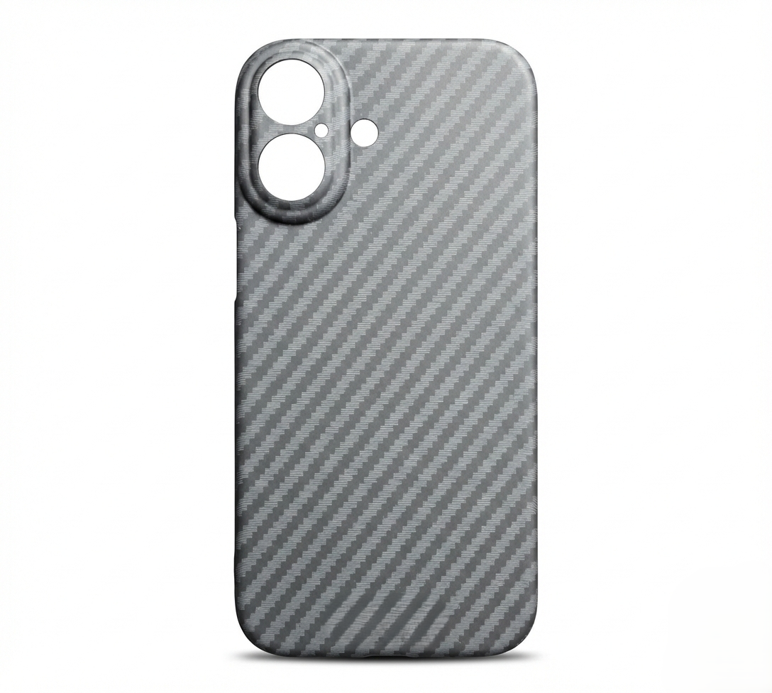 iPhone 16 Hard Case with Premium Carbon Fiber Texture & MagSafe - Matte Black