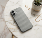 iPhone 17 Hard Case with Premium Carbon Fiber Texture & MagSafe - Matte Black
