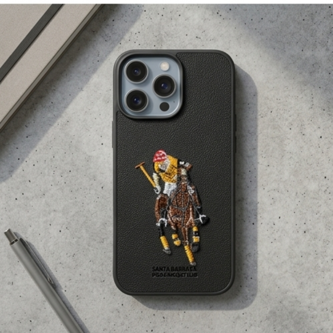 Santa Barbara Leather Case – Premium Black Cover for iPhone Pro / Pro Max