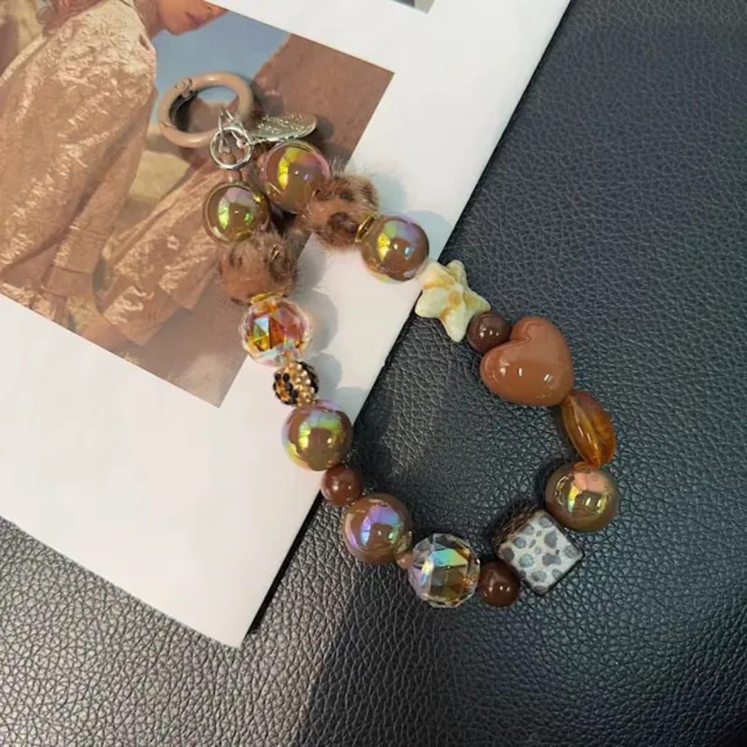 Phone Charm Gold Pearls