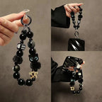 Phone Charm Black Pearls