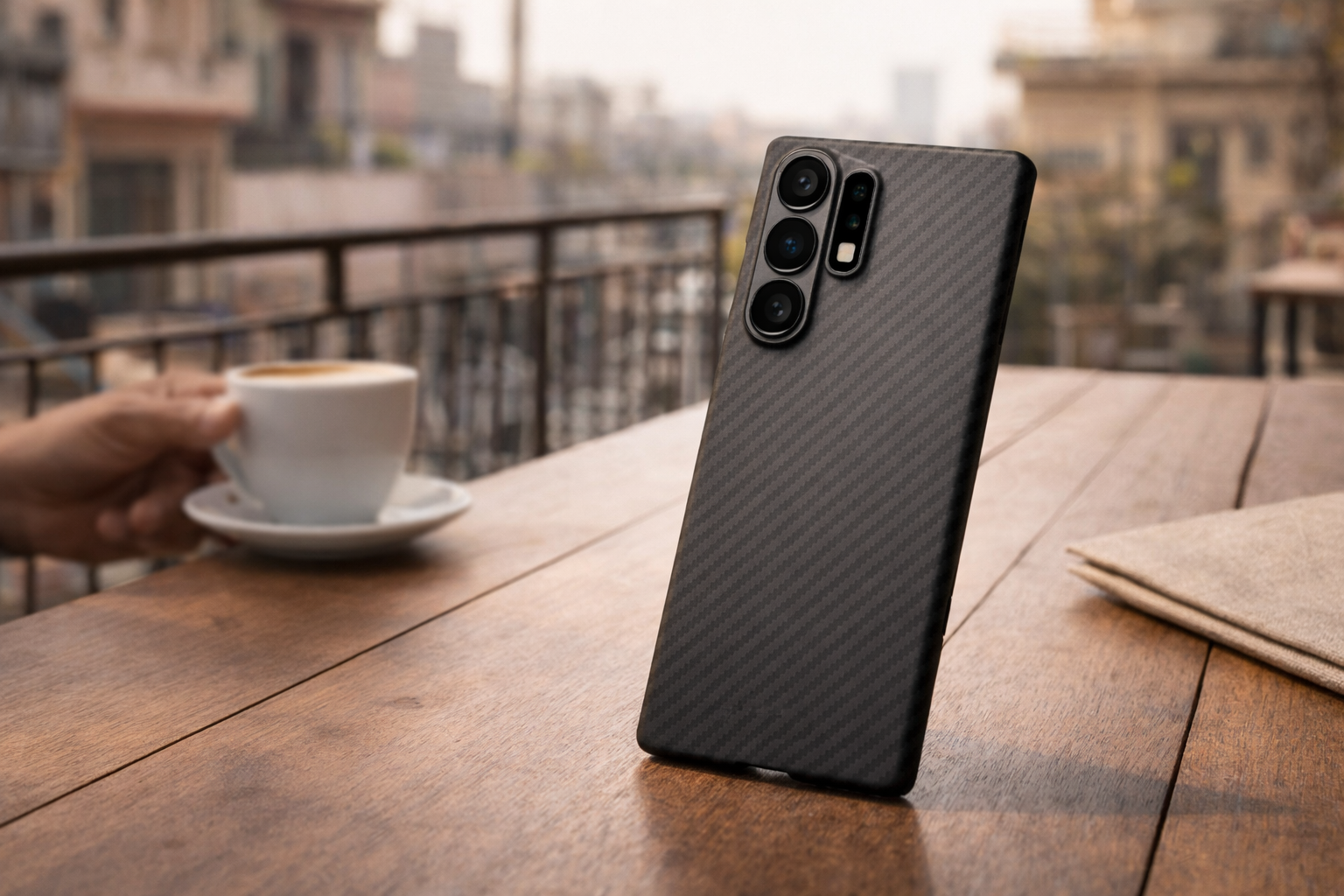 Samsung Galaxy S24 Ultra Hard Carbon Fiber Texture Case with MagSafe - Matte Black