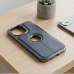 Premium Leather Magnetic Case – Luxury Blue Finish for iPhone 16 Pro Max
